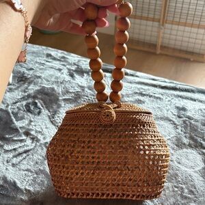 Anthropologie woven beaded bag